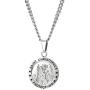 ORAZIO Saint Christopher Necklace 3.5mm Stainless Steel Penant Necklace Curb Link Chain 22-24 Inches