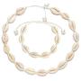 KARIDUN Bohemian Hawaiian Beach Seashell Choker Necklaces and Bracelets for Women Adjustable Conch Anklet Turtle Bracelet Turquoise Necklace and Bracelet Set