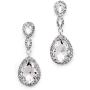 Mariell Clear Crystal Wedding Dangle Earrings for Women, Bridal and Prom Jewelry, Infinity Symbol 8 Shape