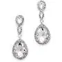 Mariell Clear Crystal Wedding Dangle Earrings for Women, Bridal and Prom Jewelry, Infinity Symbol 8 Shape