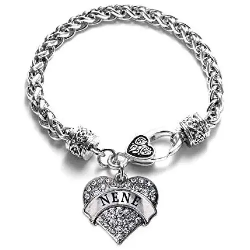 Inspired Silver - Silver Pave Heart Charm Bracelet with Cubic Zirconia Jewelry Inspired Silver - Silver Pave Heart Charm Bracelet with Cubic Zirconia Jewelry