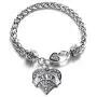 Inspired Silver - Silver Pave Heart Charm Bracelet with Cubic Zirconia Jewelry Inspired Silver - Silver Pave Heart Charm Bracelet with Cubic Zirconia Jewelry