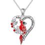 Red Cardinal Necklace Memorial Gift for Women Sterling Silver When Cardinals Appear Angels Are Near Heart Necklace Jewelry for Girls