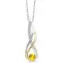 Gem Stone King 2 Tone 10K Yellow Gold And 925 Sterling Silver Diamond Infinity Pendant 0.40 Ct Round Yellow Sapphire Gem Stone King 2 Tone 10K Yellow Gold And 925 Sterling Silver Diamond Infinity Pendant 0.40 Ct Round Yellow Sapphire