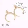 Full Clear Rhinestones Stars Moon Crescent Dangle Earrings Fashion Delicate Female Studs Jewelry