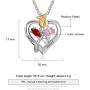 Personalized Rose Necklace for Women Custom Names Necklace Pendant with Simulated Birthstones Christmas Jewelry Gift Birthday Gift for Women Wife Girls Her
