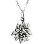 Sterling Silver Edelweiss Flower Charm Necklace, 18'' Cable Chain Sterling Silver Edelweiss Flower Charm Necklace, 18'' Cable Chain