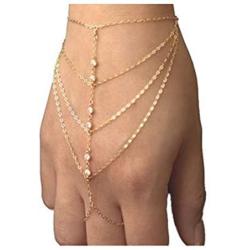 Furivy Pop Celebrity Chain Tassel Crystal Bracelet Slave Finger Ring Hand Harness