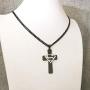 NC GNAYY99 Mens Boys Jewelry Birthday Gifts Large 2.5 INCH Tall Black Cross with Silver Stainless Steel Superhero Superman Pendant Necklace/Curb Chain 5mm 24 inch