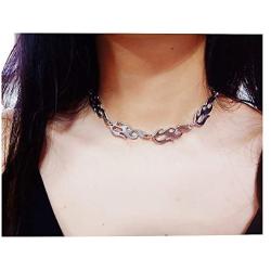 Women Men Harajuku Flame Choker Necklace Punk Rock Hip Hop Chain Necklace