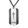 VI.SPORT Boys Stainless Steel Military Dog Tag Necklace Religious Egyptian Ankh Cross Pendant Girls Gifts for Men Women Jewelry Curb Chain