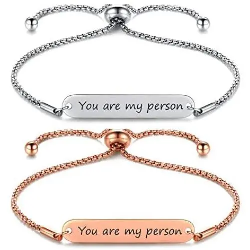 JF.JEWELRY Personalized Couple Bracelets Custom Couple Bracelet | 2 Pcs Gift for Lover His Queen Her King Stainless Steel Bar Bracelet with Box Chain, Adjustable JF.JEWELRY Personalized Couple Bracelets Custom Couple Bracelet | 2 Pcs Gift for Lover His Queen Her King Stainless Steel Bar Bracelet with Box Chain, Adjustable