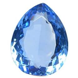 Blue Topaz Gem 44.00 Ct Brazilian Topaz Faceted Pear Blue Topaz Gemstone Loose