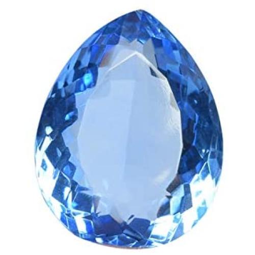 Blue Topaz Gem 44.00 Ct Brazilian Topaz Faceted Pear Blue Topaz Gemstone Loose