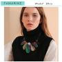 FAMARINE Vintage Tribe Chunky Collar Necklace, Geometry Acrylic Pendant Bib Statment Necklace Multicolor Costume Jewelry for Women