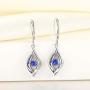 YL Eye Earrings 925 Sterling Silver Dancing Diamond Halo Dangle Earrings Created Emerald/Ruby/Sapphire/Zirconia Drop Jewelry