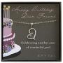 EFYTAL Best Friend Birthday Gifts, 925 Sterling Silver Sideways Heart Necklace on Message Card, Friendship Gift, Happy Birthday Necklace for Women