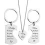 redrain Family Best Gift Encouraging Jewelry Daddys Girl Mommys World Set of 3 Puzzle Heart Pendant Necklace Keychain Keyring for Dad Mom Daughter Gifts