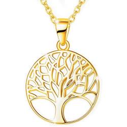 Agvana Gold Tree of Life Necklace Mothers Day Gifts for Mom Gold Filled Sterling Silver Dainty Family Tree Dainty Pendant Necklace Anniversary Jewelry Birthday Gifts for Women Girls Grandma Her