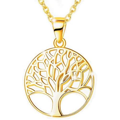 Agvana Gold Tree of Life Necklace Mothers Day Gifts for Mom Gold Filled Sterling Silver Dainty Family Tree Dainty Pendant Necklace Anniversary Jewelry Birthday Gifts for Women Girls Grandma Her
