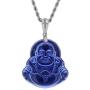 Laughing Buddha Blue Jade Pendant Silver Necklace Rope Chain Genuine Certified Grade A Jadeite Jade Hand Crafted, Jade Necklace, 14k Jade Buddha necklace, Jade Medallion