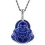Laughing Buddha Blue Jade Pendant Silver Necklace Rope Chain Genuine Certified Grade A Jadeite Jade Hand Crafted, Jade Necklace, 14k Jade Buddha necklace, Jade Medallion