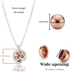 Urn Necklaces for Ashes Pendant and Chain in Hypoallergenic 925 Sterling Silver and Cubic Zirconia Memorial