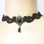 CharmLight Jewelry Popular Black Flower Lace Gothic Lolita Beads Pendant Choker Necklace CharmLight Jewelry Popular Black Flower Lace Gothic Lolita Beads Pendant Choker Necklace