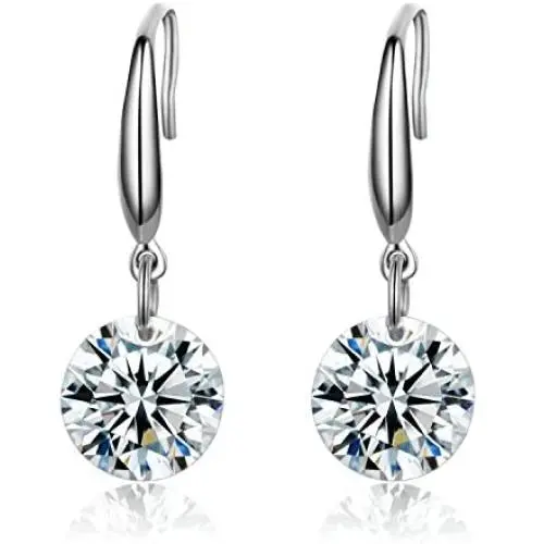 SBLING Platinum-Plated Sterling Silver Drop Earrings Made with Swarovski Crystals (4 cttw) SBLING Platinum-Plated Sterling Silver Drop Earrings Made with Swarovski Crystals (4 cttw)