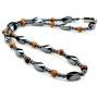 PURPLE WHALE Fashion Jewelry Men Women Magnetic Hematite Twist Bead Tiger Eye Gemstone Necklace - 91183