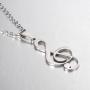 Stainless Steel Musical Music Note Charm Pendant Necklace 22''