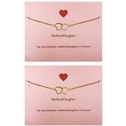 Your Always Charm Mothers Day Gifts , Mother Daughter Bracelet Set for 2,Interlocking Heart Mothers Day Jewelry Gifts from Daughter