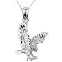 Animal Kingdom Textured Sterling Silver Landing Eagle Charm Pendant Necklace Animal Kingdom Textured Sterling Silver Landing Eagle Charm Pendant Necklace