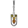 Multicolor Amber Sterling Silver Contemporary Designer Pendant Necklace Chain 18''