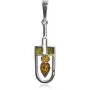 Multicolor Amber Sterling Silver Contemporary Designer Pendant Necklace Chain 18''