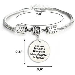 Love Between a Nanny and Granddaughter is Forever Bracelet - Personalized Jewelry Gift - 10’’ Bracelet