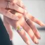 AILAAILA You are My Sunshine Sunflower Ring Stainless Steel Adjustable Cubic Zirconia Jewelry Size 4-10