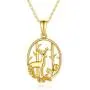 14k Solid Gold Squirrel Elk Cat Fox Necklaces for Women Necklaces Gold Jewelry Present for Wife Girlfriend Mother
