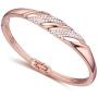 Crystalline Azuria White Crystals from Swarovski Bangle Bracelet 18 ct Rose Gold Plated 7.10'' for Women