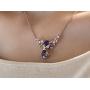 Anthia Jewelry Womens Sterling Silver Multi Gems Filigree Flower Pendant Necklace