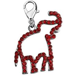 AKTAP Delta Sigma Theta Red Elephant Zipper Charm for Women Girl DST Sorority Gift