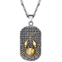 PROSTEEL Stainless Steel Zodiac Star Sign Constellation Horoscope Pendant Necklace Gift Idea Men Women