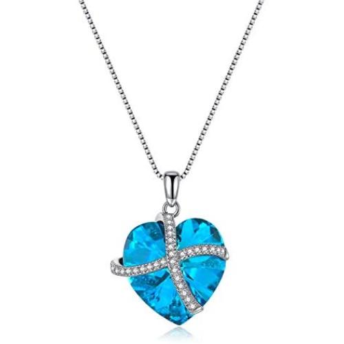 Mom Necklace for Women Mother Daughter Jewelry Mothers Day Crystal Heart Pendant Necklaces Accent Chain Love Forever Charm Inspirational Gift for Her Wife Sister Girlfriend