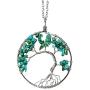 Luvalti Tree of Life - Gemstone Chakra Jewelry Blue Silver Chain Necklace