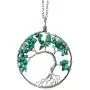 Luvalti Tree of Life - Gemstone Chakra Jewelry Blue Silver Chain Necklace Luvalti Tree of Life - Gemstone Chakra Jewelry Blue Silver Chain Necklace