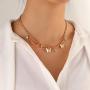 Yokawe Butterfly Necklace Gold Crystal Chokers Necklace Vintage Chain Necklaces Jewelry for Women and Girls