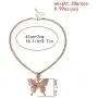 Butterfly Cuban Link Necklace Set Big Butterfly Pendant Necklace Bling Rhinestones Chain Fashion Accessory Silver Crystal Choker Necklace Jewelry for Women Men Hip Hop Lovers