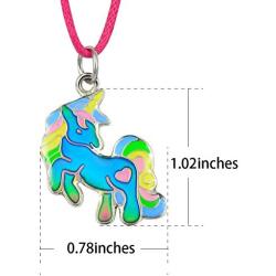 Fun Jewels Fairy Tale Cute Unicorn Pendant Color Change Mood Necklace Gift For Girls