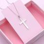 S925 Sterling Silver Cross Pendant Necklace for Women Men