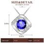 Sapphire Necklace Square Pendant Necklace September Birthstone Choker Necklace Charms for Women Mothers Teens Girls Wedding Birthday Party Jewelry Fashion Gifts